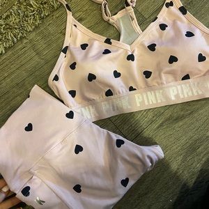Victoria secret Pink heart  yoga set